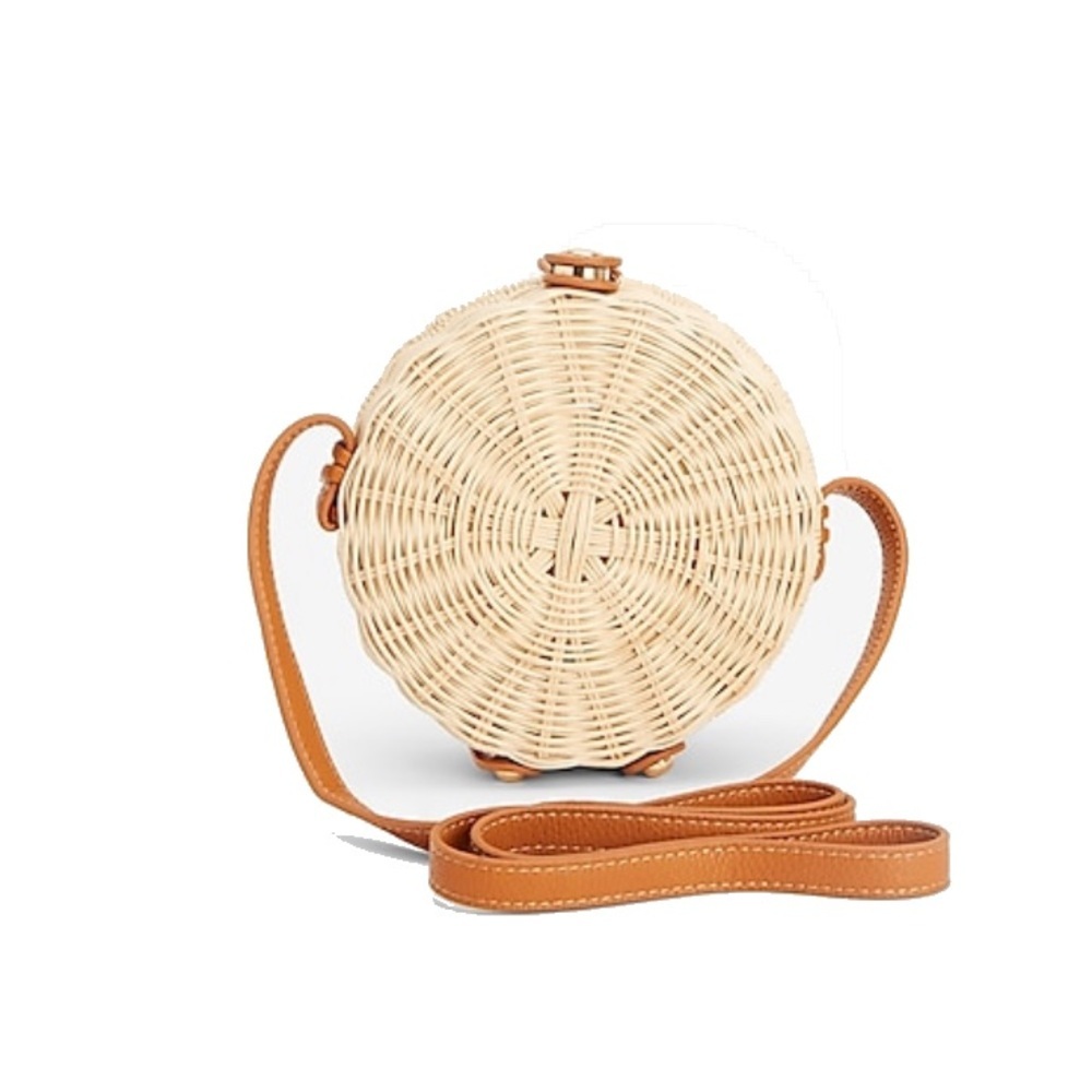 SHIRALEAH Natural Puka Shell Wicker Crossbody NWT